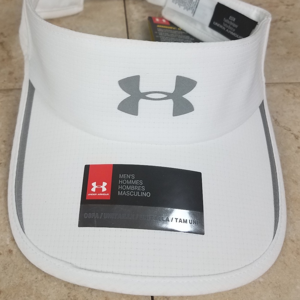Gray & White Under Armour Visor Hat